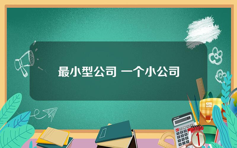 最小型公司 一个小公司